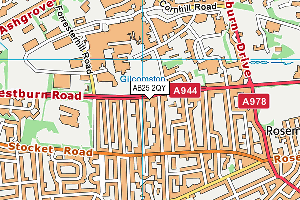AB25 2QY map - OS VectorMap District (Ordnance Survey) AB25 2QY map - OS VectorMap District (Ordnance Survey)