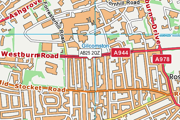 AB25 2QZ map - OS VectorMap District (Ordnance Survey) AB25 2QZ map - OS VectorMap District (Ordnance Survey)