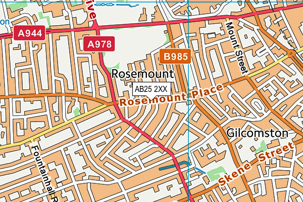AB25 2XX map - OS VectorMap District (Ordnance Survey) AB25 2XX map - OS VectorMap District (Ordnance Survey)