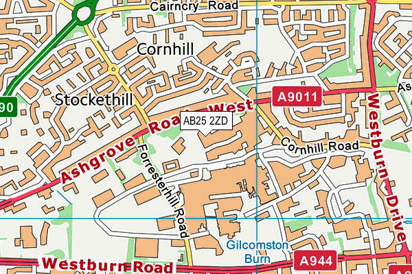 AB25 2ZD map - OS VectorMap District (Ordnance Survey) AB25 2ZD map - OS VectorMap District (Ordnance Survey)