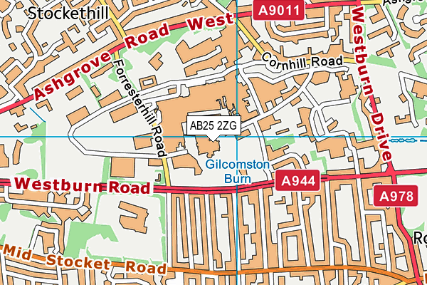 AB25 2ZG map - OS VectorMap District (Ordnance Survey) AB25 2ZG map - OS VectorMap District (Ordnance Survey)