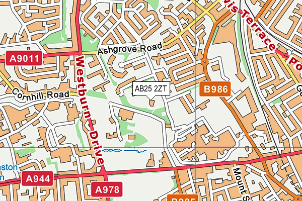AB25 2ZT map - OS VectorMap District (Ordnance Survey) AB25 2ZT map - OS VectorMap District (Ordnance Survey)