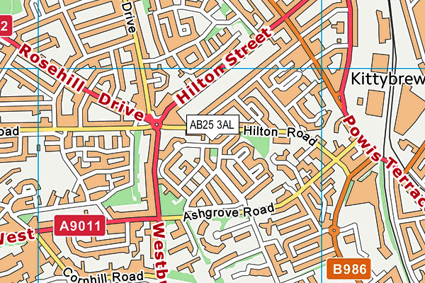 AB25 3AL map - OS VectorMap District (Ordnance Survey) AB25 3AL map - OS VectorMap District (Ordnance Survey)