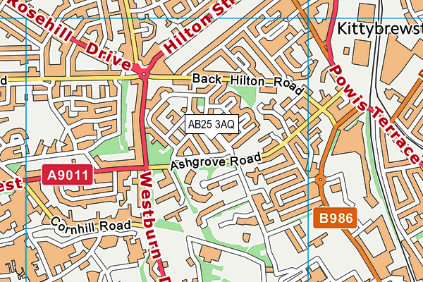 AB25 3AQ map - OS VectorMap District (Ordnance Survey) AB25 3AQ map - OS VectorMap District (Ordnance Survey)