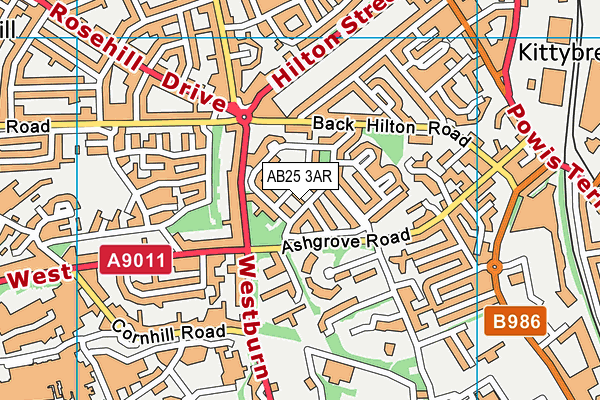 AB25 3AR map - OS VectorMap District (Ordnance Survey) AB25 3AR map - OS VectorMap District (Ordnance Survey)