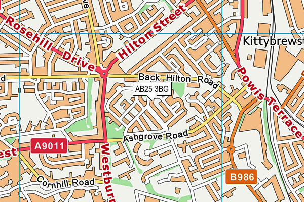 AB25 3BG map - OS VectorMap District (Ordnance Survey) AB25 3BG map - OS VectorMap District (Ordnance Survey)