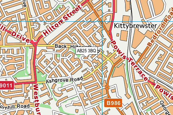 AB25 3BQ map - OS VectorMap District (Ordnance Survey) AB25 3BQ map - OS VectorMap District (Ordnance Survey)