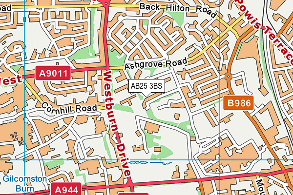 AB25 3BS map - OS VectorMap District (Ordnance Survey) AB25 3BS map - OS VectorMap District (Ordnance Survey)