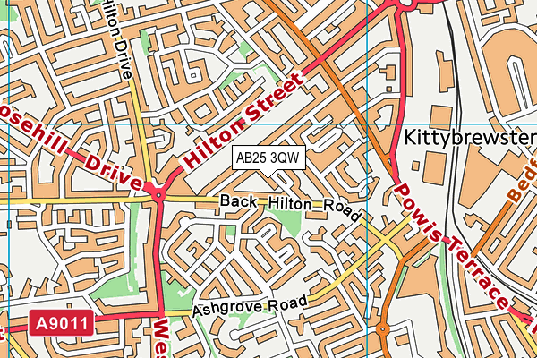 AB25 3QW map - OS VectorMap District (Ordnance Survey) AB25 3QW map - OS VectorMap District (Ordnance Survey)