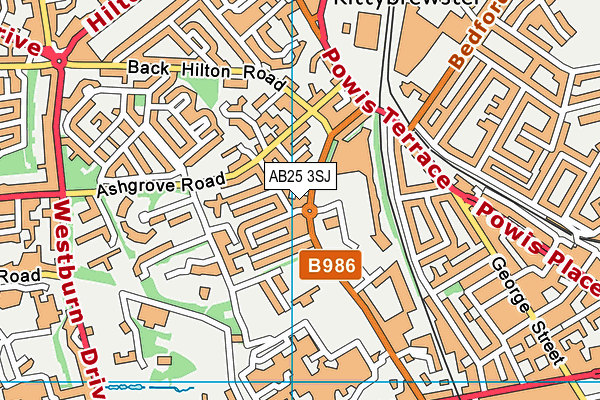 AB25 3SJ map - OS VectorMap District (Ordnance Survey) AB25 3SJ map - OS VectorMap District (Ordnance Survey)