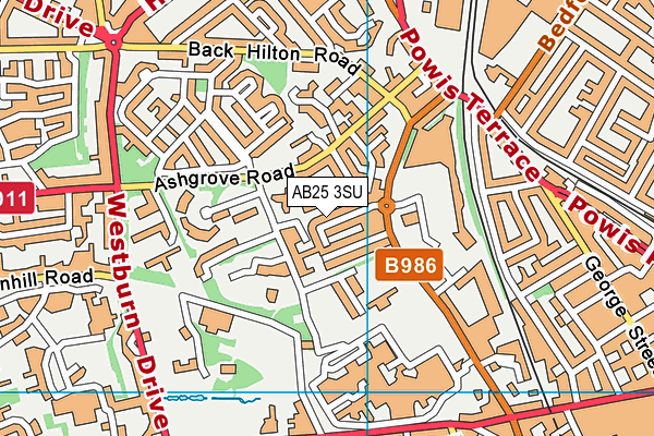 AB25 3SU map - OS VectorMap District (Ordnance Survey) AB25 3SU map - OS VectorMap District (Ordnance Survey)