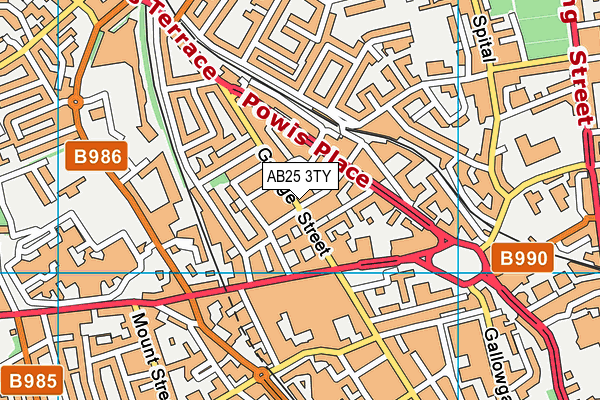 AB25 3TY map - OS VectorMap District (Ordnance Survey) AB25 3TY map - OS VectorMap District (Ordnance Survey)