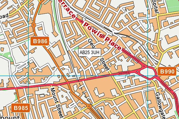 AB25 3UH map - OS VectorMap District (Ordnance Survey) AB25 3UH map - OS VectorMap District (Ordnance Survey)
