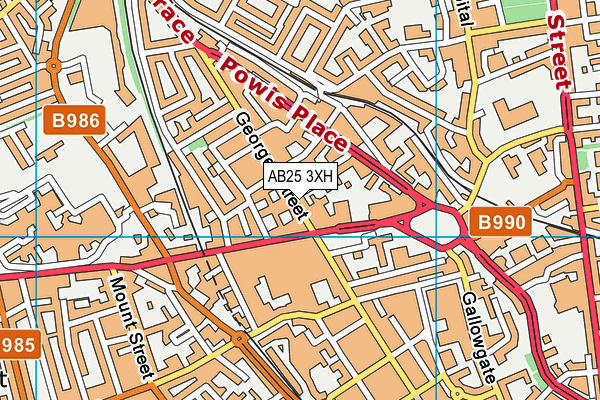 AB25 3XH map - OS VectorMap District (Ordnance Survey) AB25 3XH map - OS VectorMap District (Ordnance Survey)