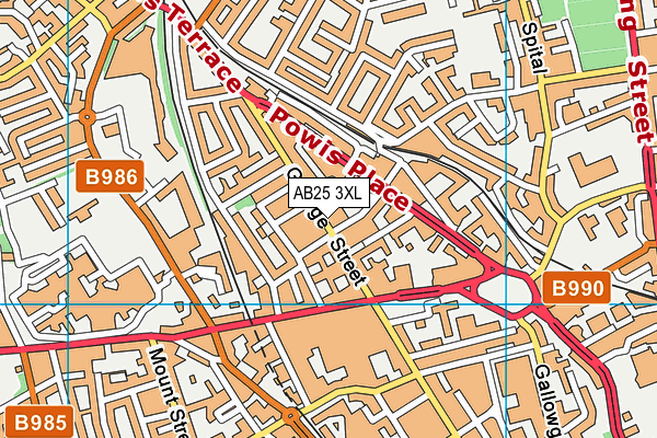AB25 3XL map - OS VectorMap District (Ordnance Survey) AB25 3XL map - OS VectorMap District (Ordnance Survey)