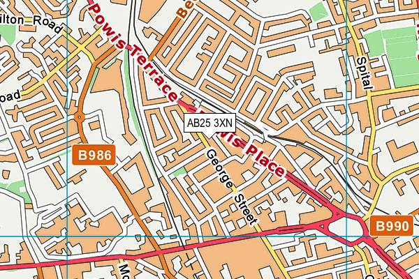 AB25 3XN map - OS VectorMap District (Ordnance Survey) AB25 3XN map - OS VectorMap District (Ordnance Survey)