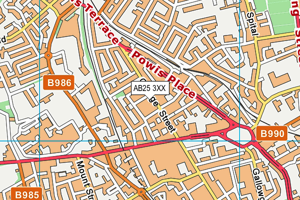 AB25 3XX map - OS VectorMap District (Ordnance Survey) AB25 3XX map - OS VectorMap District (Ordnance Survey)