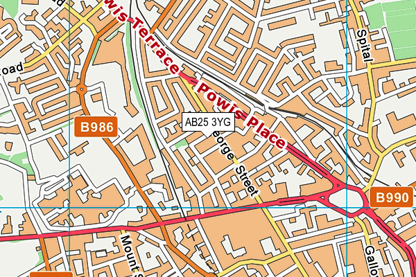 AB25 3YG map - OS VectorMap District (Ordnance Survey) AB25 3YG map - OS VectorMap District (Ordnance Survey)