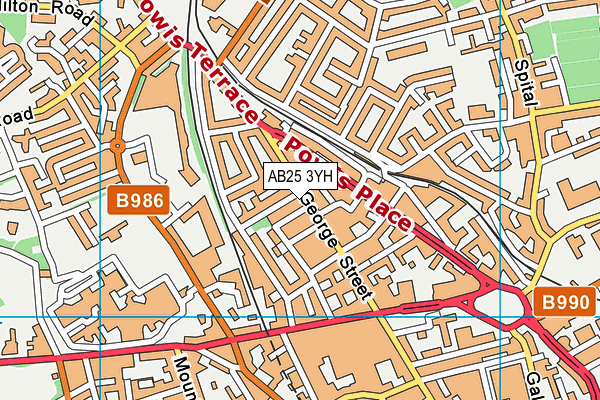 AB25 3YH map - OS VectorMap District (Ordnance Survey) AB25 3YH map - OS VectorMap District (Ordnance Survey)