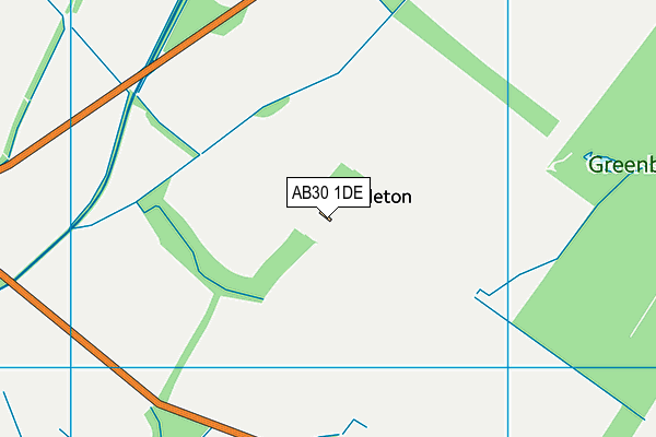 AB30 1DE map - OS VectorMap District (Ordnance Survey)