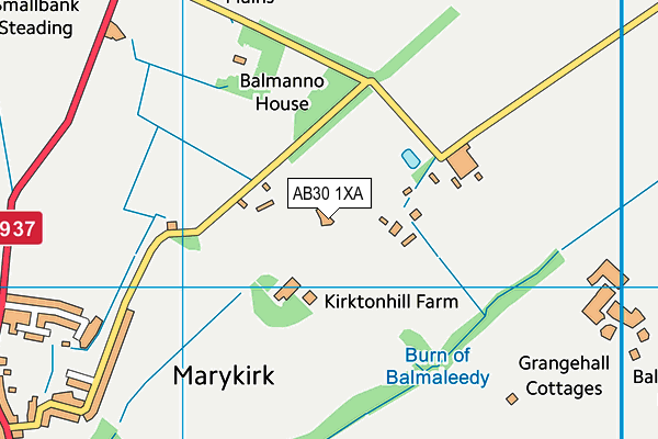 AB30 1XA map - OS VectorMap District (Ordnance Survey) AB30 1XA map - OS VectorMap District (Ordnance Survey)