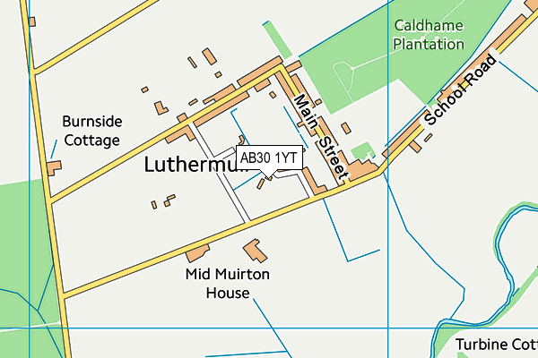 AB30 1YT map - OS VectorMap District (Ordnance Survey) AB30 1YT map - OS VectorMap District (Ordnance Survey)