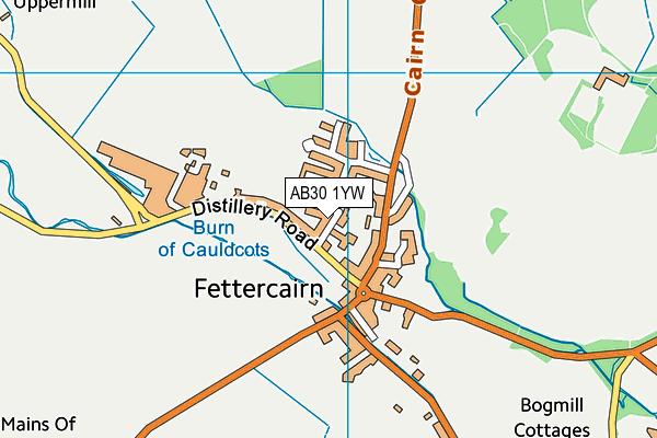 AB30 1YW map - OS VectorMap District (Ordnance Survey) AB30 1YW map - OS VectorMap District (Ordnance Survey)