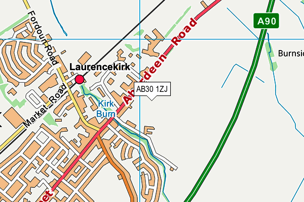 AB30 1ZJ map - OS VectorMap District (Ordnance Survey)