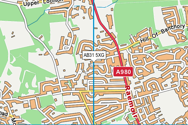 AB31 5XG map - OS VectorMap District (Ordnance Survey) AB31 5XG map - OS VectorMap District (Ordnance Survey)