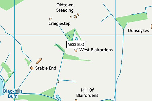 AB33 8LQ map - OS VectorMap District (Ordnance Survey) AB33 8LQ map - OS VectorMap District (Ordnance Survey)