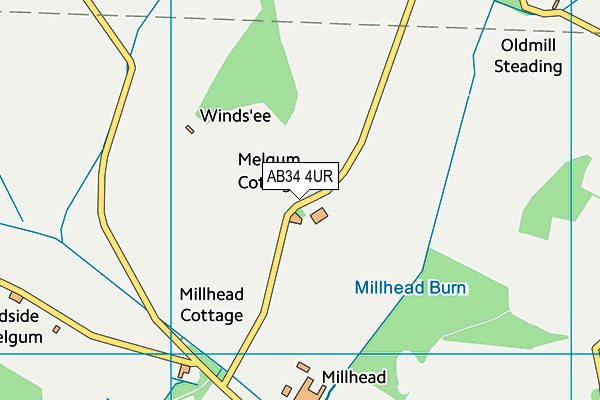AB34 4UR map - OS VectorMap District (Ordnance Survey) AB34 4UR map - OS VectorMap District (Ordnance Survey)