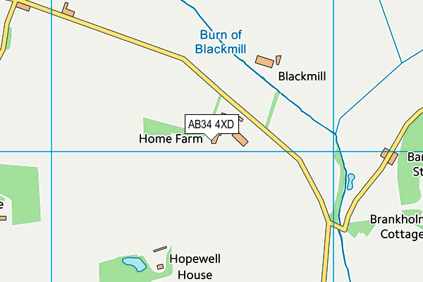 AB34 4XD map - OS VectorMap District (Ordnance Survey)