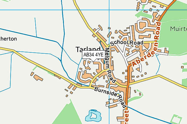 AB34 4YE map - OS VectorMap District (Ordnance Survey)