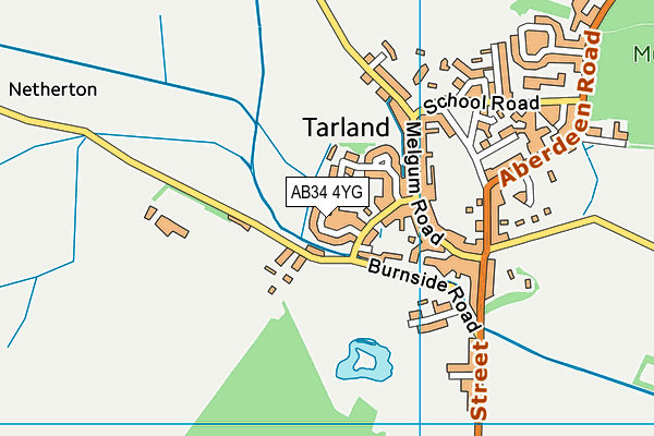 AB34 4YG map - OS VectorMap District (Ordnance Survey)