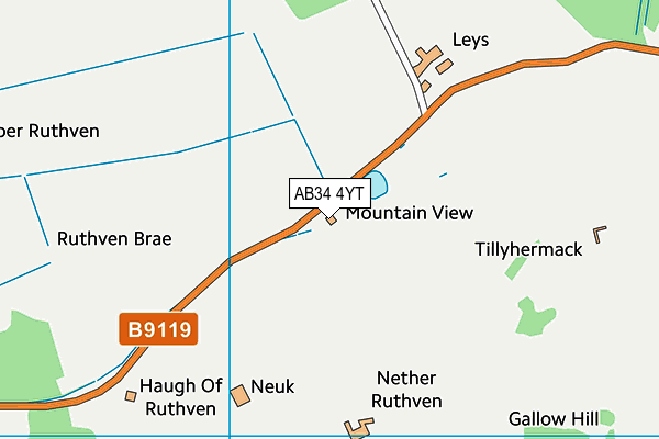 AB34 4YT map - OS VectorMap District (Ordnance Survey) AB34 4YT map - OS VectorMap District (Ordnance Survey)