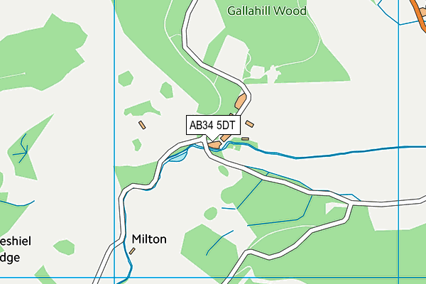 AB34 5DT map - OS VectorMap District (Ordnance Survey)