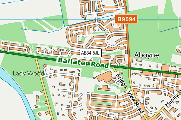 AB34 5JL map - OS VectorMap District (Ordnance Survey)