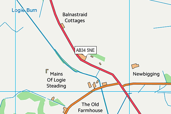 AB34 5NE map - OS VectorMap District (Ordnance Survey) AB34 5NE map - OS VectorMap District (Ordnance Survey)
