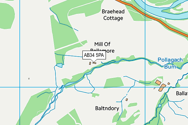 AB34 5PA map - OS VectorMap District (Ordnance Survey) AB34 5PA map - OS VectorMap District (Ordnance Survey)