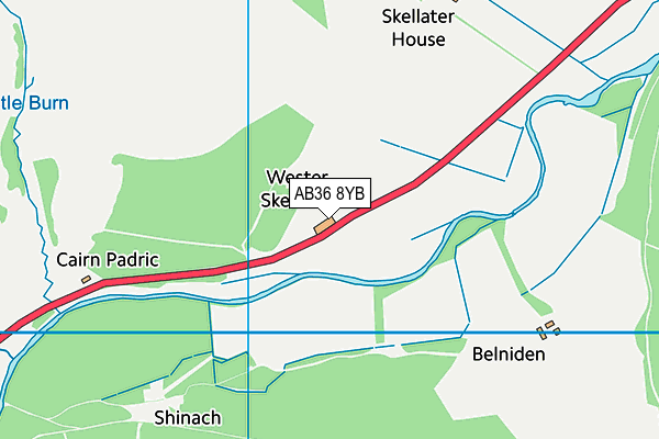 AB36 8YB map - OS VectorMap District (Ordnance Survey) AB36 8YB map - OS VectorMap District (Ordnance Survey)