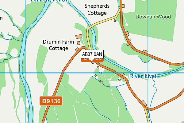 AB37 9AN map - OS VectorMap District (Ordnance Survey) AB37 9AN map - OS VectorMap District (Ordnance Survey)
