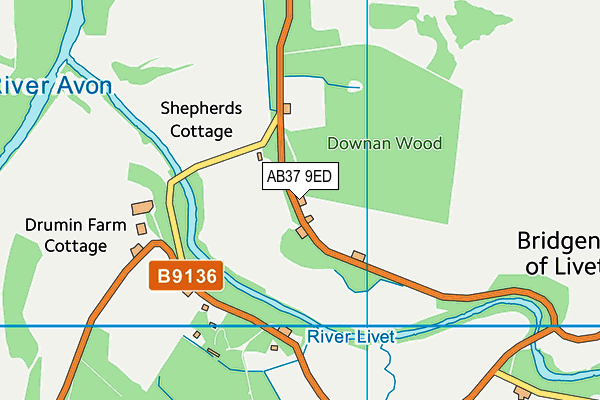 AB37 9ED map - OS VectorMap District (Ordnance Survey) AB37 9ED map - OS VectorMap District (Ordnance Survey)