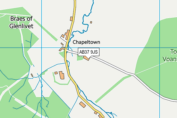 AB37 9JS map - OS VectorMap District (Ordnance Survey) AB37 9JS map - OS VectorMap District (Ordnance Survey)
