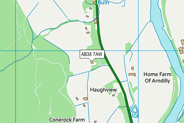 AB38 7AW map - OS VectorMap District (Ordnance Survey)