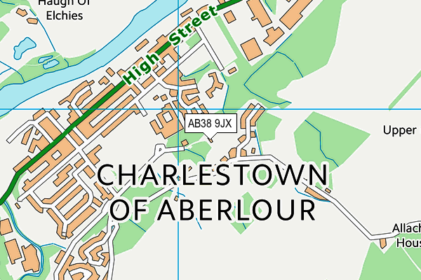 AB38 9JX map - OS VectorMap District (Ordnance Survey)
