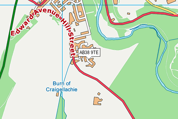 AB38 9TE map - OS VectorMap District (Ordnance Survey)