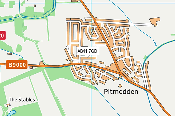 AB41 7GD map - OS VectorMap District (Ordnance Survey)
