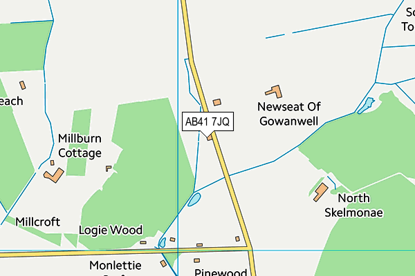 AB41 7JQ map - OS VectorMap District (Ordnance Survey) AB41 7JQ map - OS VectorMap District (Ordnance Survey)