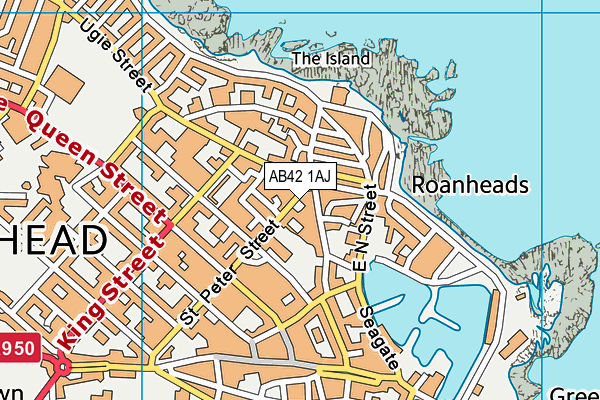 AB42 1AJ map - OS VectorMap District (Ordnance Survey) AB42 1AJ map - OS VectorMap District (Ordnance Survey)