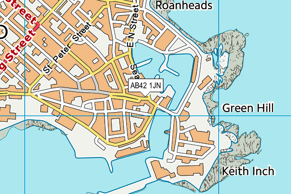 AB42 1JN map - OS VectorMap District (Ordnance Survey) AB42 1JN map - OS VectorMap District (Ordnance Survey)